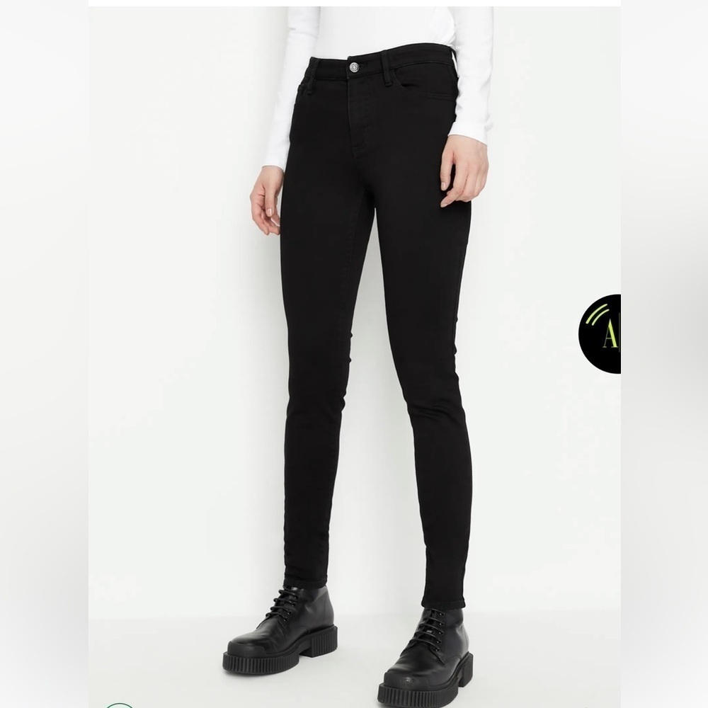 A/X Armani Exchange Super Skinny black five pocket jeans Sz 27 S /C